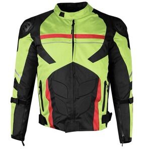 Motorcycle Jacket Men Armor‎ Mesh Riding Protective Gear Black Neon Yellow Red